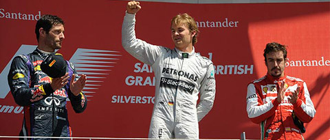 ROSBERG, WEBBER, ALONSO Y PIRELLI